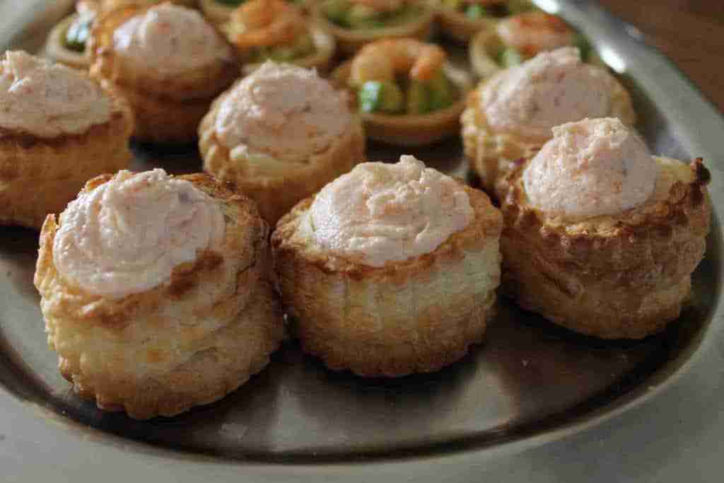 A mother's day treat, vols au vent filled with a salmon mousse