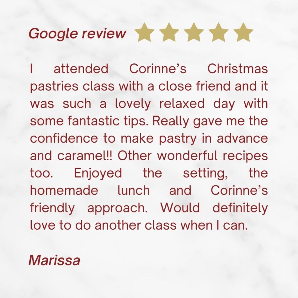 review of a christmas baking class at cookery school gourmandises academie